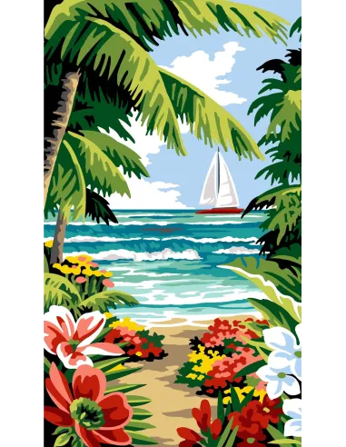 Canevas : 45x55 cm, N24 - allée sur mer