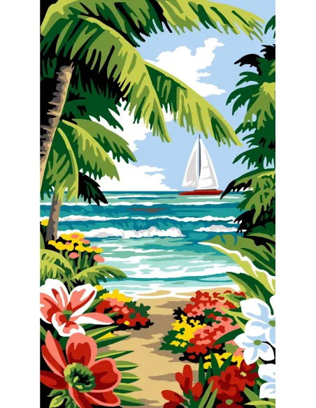Canevas : 45x55 cm, N24 - allée sur mer
