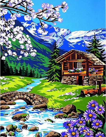 Canevas : 50x65 cm, Près du torrent
