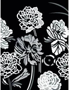 Canevas : 50x65 cm, Black grey white