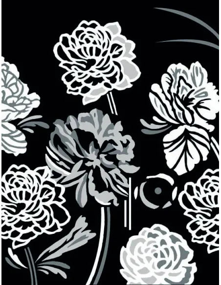 Canevas : 50x65 cm, Black grey white