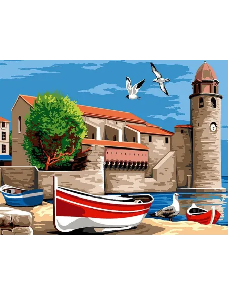 Canevas : 50x65 cm, N17-collioure