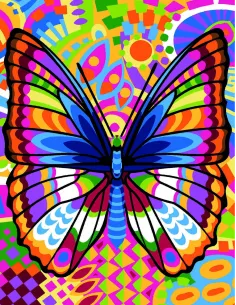 Canevas : 50x65 cm, Papillon