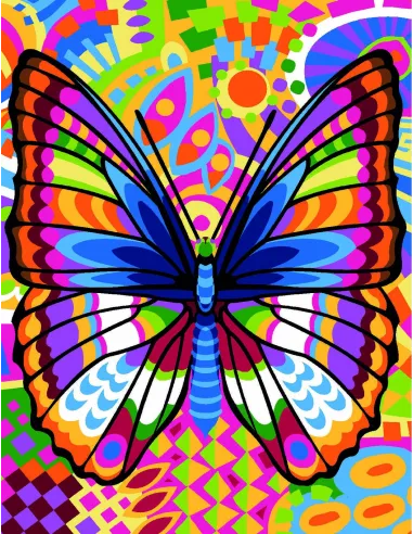 Canevas : 50x65 cm, Papillon