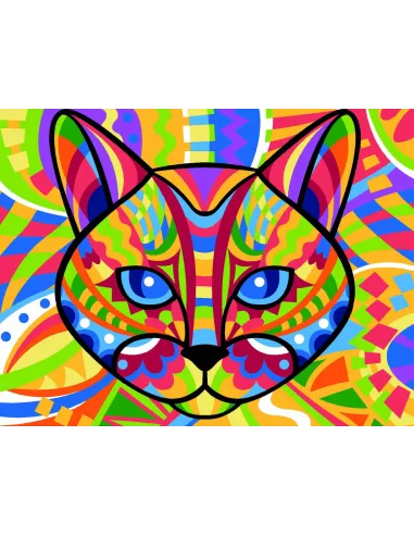 Canevas : 50x65 cm, Chat