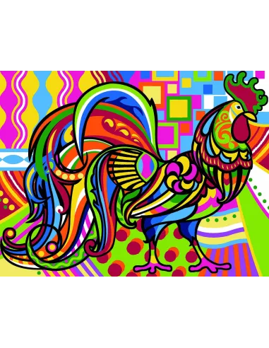 Canevas : 50x65 cm, Coq