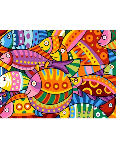Canevas : 50x65 cm, N18 - color fish -