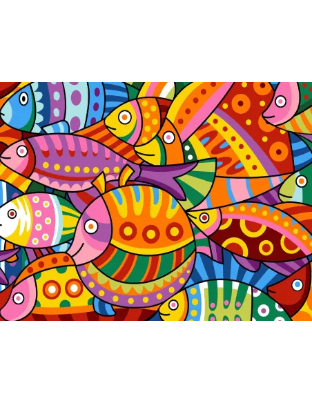 Canevas : 50x65 cm, N18 - color fish -