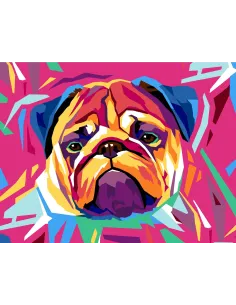 Canevas : 50x65 cm, N23 - pop dog