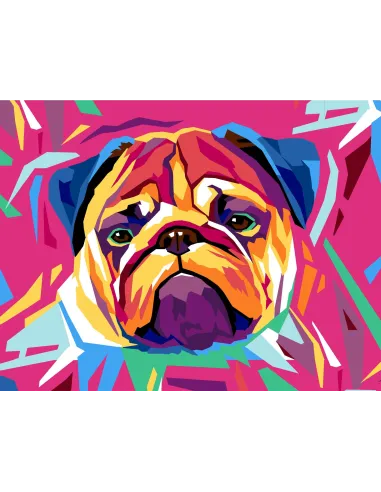 Canevas : 50x65 cm, N23 - pop dog