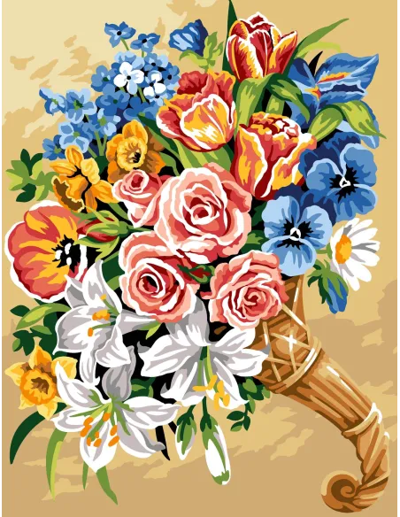 Canevas : 50x65 cm, N22 - la corne florale
