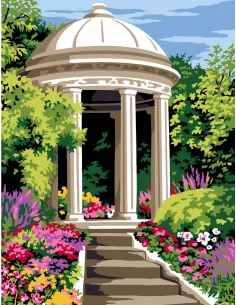 Canevas : 50x65 cm, N21 - kiosque de pierre