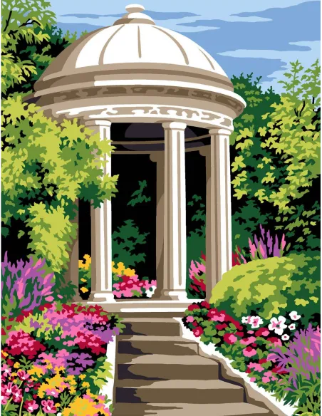 Canevas : 50x65 cm, N21 - kiosque de pierre