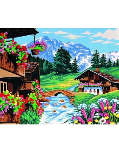 Canevas : 60x70 cm, Au fil du torrent