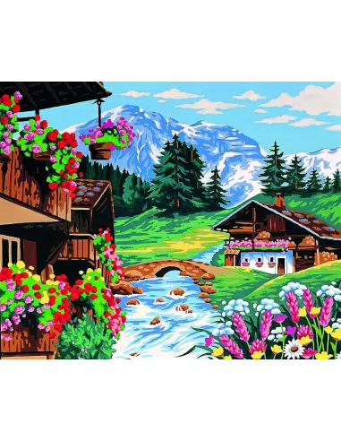 Canevas : 60x70 cm, Au fil du torrent