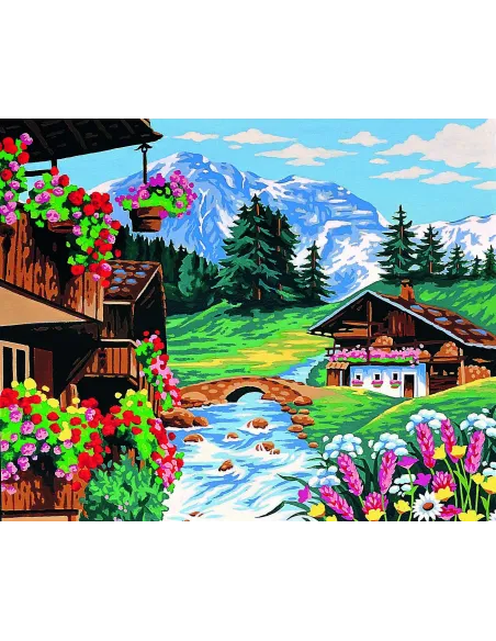 Canevas : 60x70 cm, Au fil du torrent