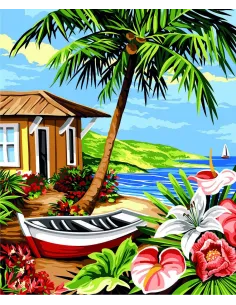 Canevas : 60x70 cm, Petit coin d'iles