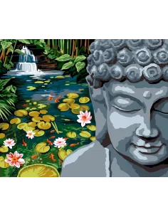 Canevas : 60x70 cm, N21 - le bassin de bouddha