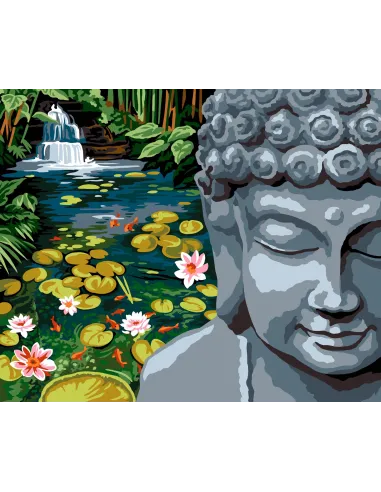 Canevas : 60x70 cm, N21 - le bassin de bouddha