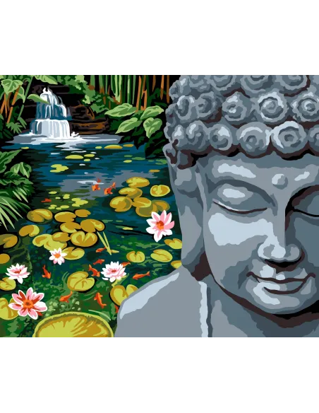 Canevas : 60x70 cm, N21 - le bassin de bouddha