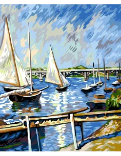 Canevas : 60x70 cm, N22 - voiliers a Argenteuil