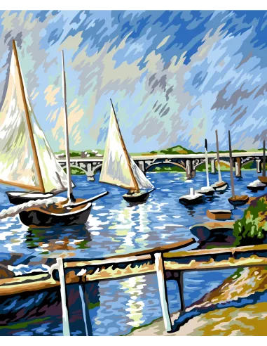 Canevas : 60x70 cm, N22 - voiliers a Argenteuil