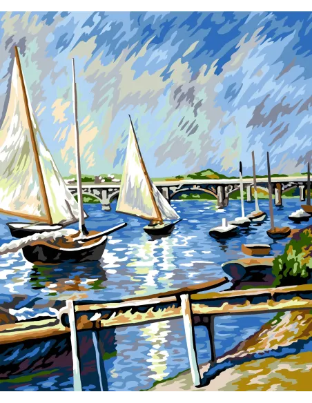 Canevas : 60x70 cm, N22 - voiliers a Argenteuil