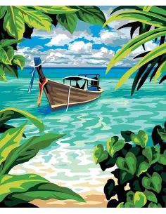 Canevas : 60x70 cm, N23 - escale verte