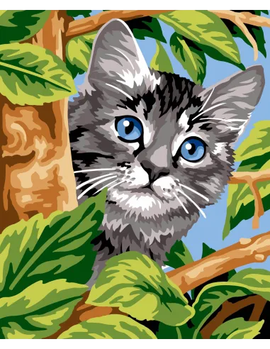 Canevas : 60x70 cm, N24 - chat perché