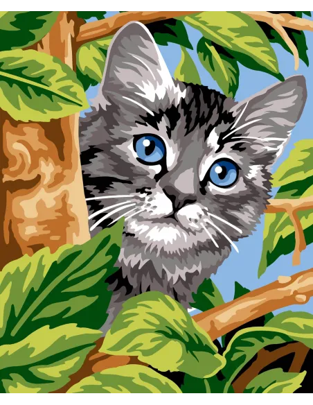 Canevas : 60x70 cm, N24 - chat perché