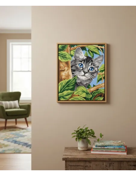 Canevas : 60x70 cm, N24 - chat perché