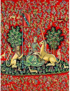 Canevas : 65x80 cm, Dame a la licorne