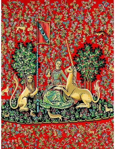 Canevas : 65x80 cm, Dame a la licorne