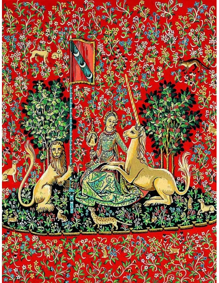 Canevas : 65x80 cm, Dame a la licorne