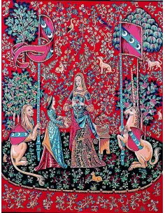 Canevas : 65x80 cm, Dame a la licorne