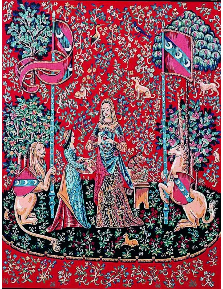 Canevas : 65x80 cm, Dame a la licorne