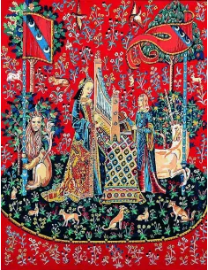 Canevas : 65x80 cm, Dame a la licorne