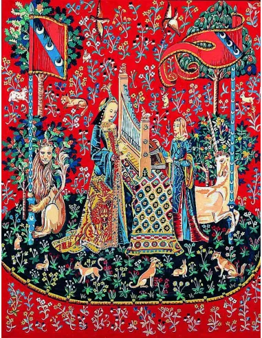 Canevas : 65x80 cm, Dame a la licorne