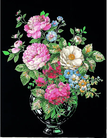 Canevas : 65x80 cm, Vase de fleurs