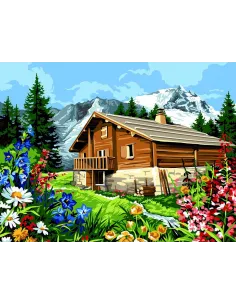 Canevas : 60x80 cm, Fleurs de montagne