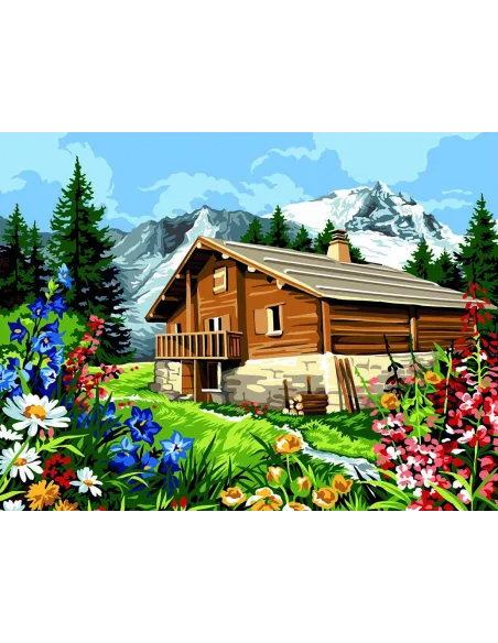 Canevas : 60x80 cm, Fleurs de montagne