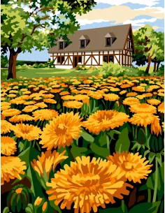 Canevas : 60x80 cm, N20 - au bout des champs