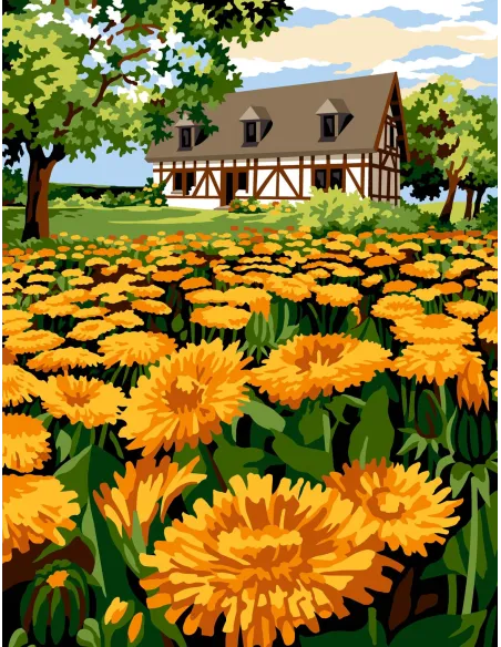 Canevas : 60x80 cm, N20 - au bout des champs