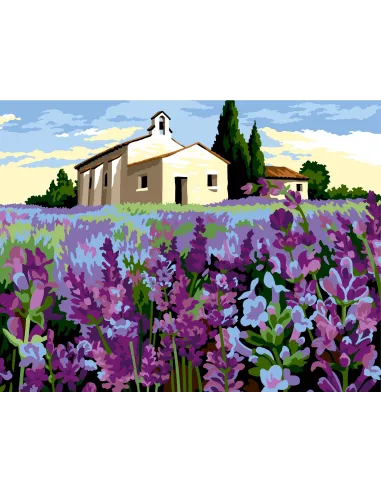 Canevas : 60x80 cm, N20 - dans les lavandes