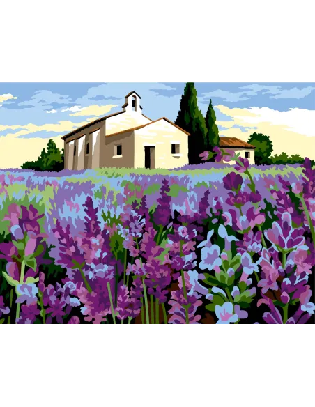 Canevas : 60x80 cm, N20 - dans les lavandes