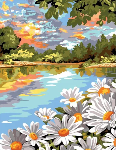 Canevas : 60x80 cm, N22 - le lac aux Marguerittes
