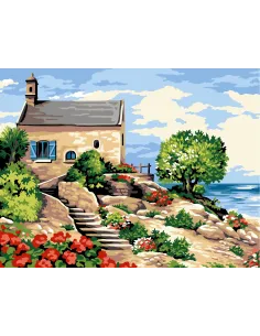 Canevas : 60x80 cm, N23 - marches sur mer