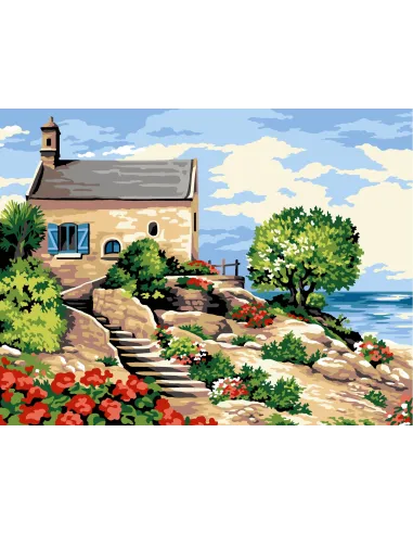 Canevas : 60x80 cm, N23 - marches sur mer