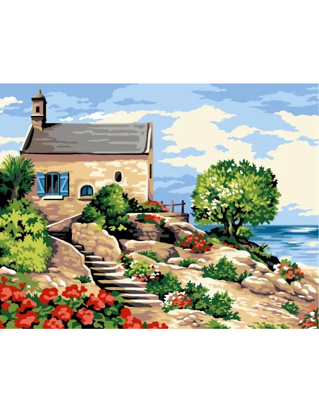 Canevas : 60x80 cm, N23 - marches sur mer