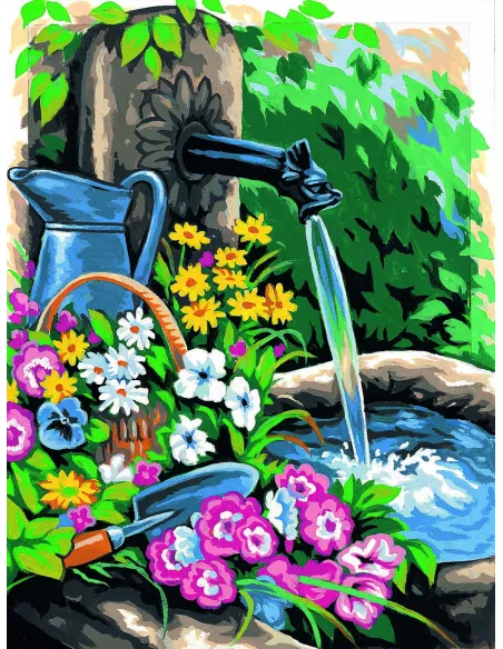 Canevas : 40x50 cm, La fontaine -
